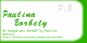 paulina borbely business card